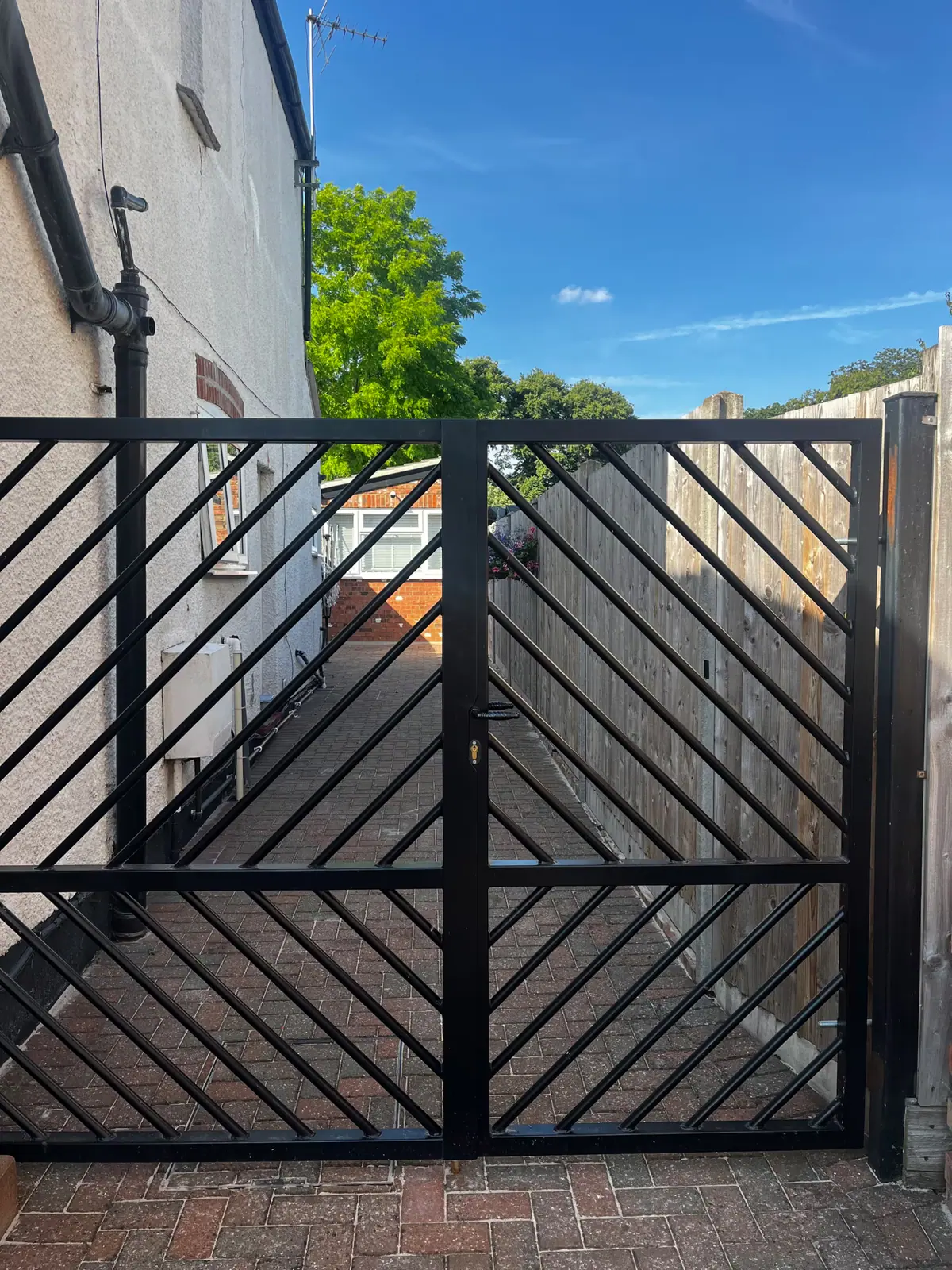 Parking entrance and gates